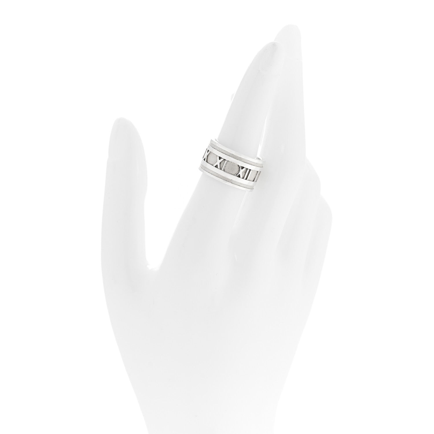Tiffany Sterling Silver 12mm Atlas Band Ring 53 6.5 2 of 5