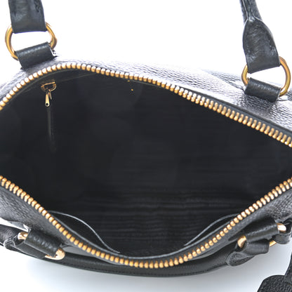 Prada Vitello Phenix Top Handle Bag Black 4 of 4