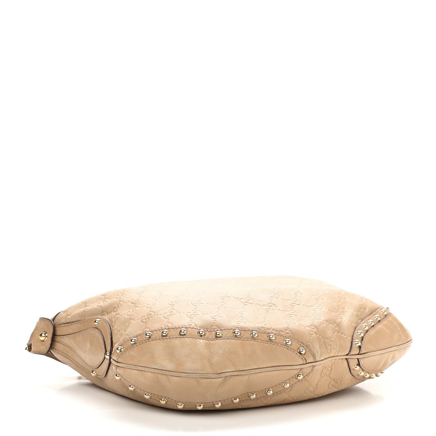 Gucci Guccissima Studded Pelham Shoulder Bag Beige 3 of 17