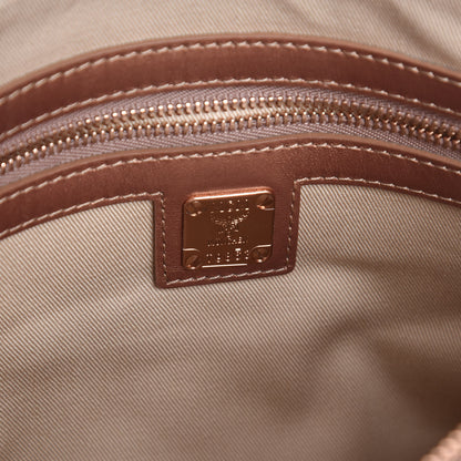 MCM Metallic Visetos Medium Crossbody Pouch Champagne 6 of 10