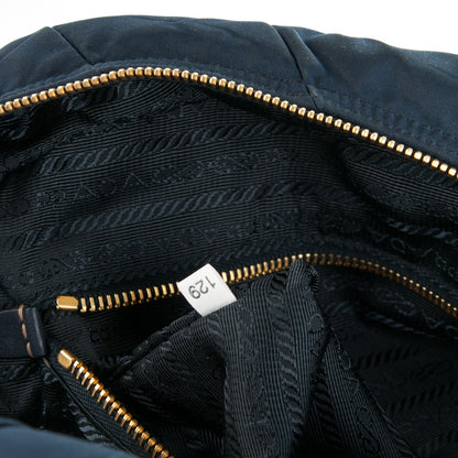 Prada Tessuto Nylon Chevron Quilted Small Dome Satchel Blue 7 of 7