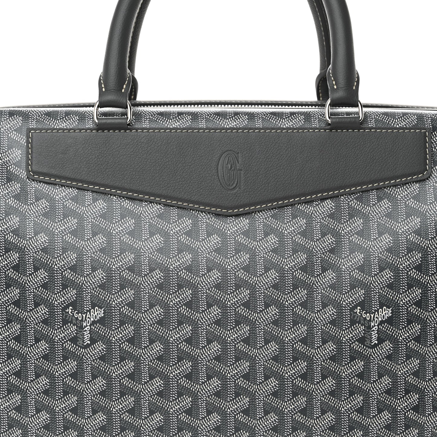 Goyardine Calfskin Cisalpin Document Case Grey
