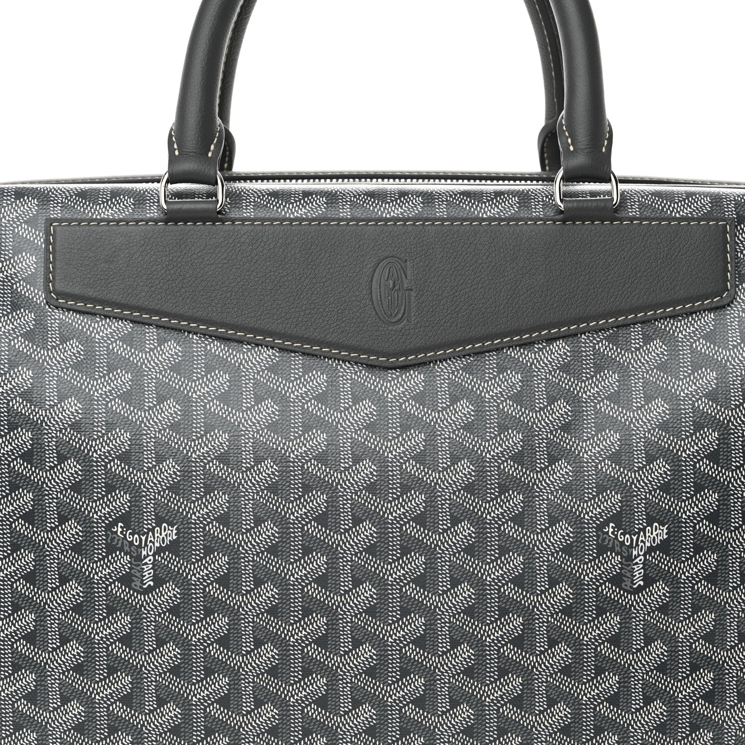 Goyard Goyardine Calfskin Cisalpin Document Case Grey 7 of 9