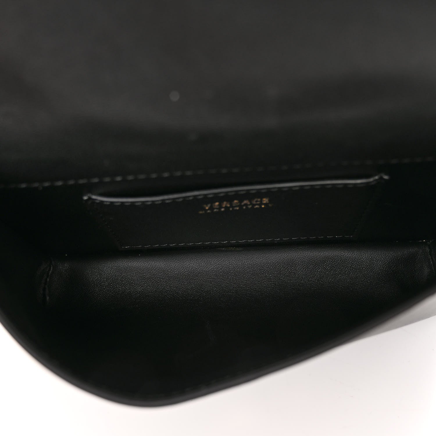 Versace Nappa Calfskin Medusa Ring Evening Clutch Bag Black 5 of 10