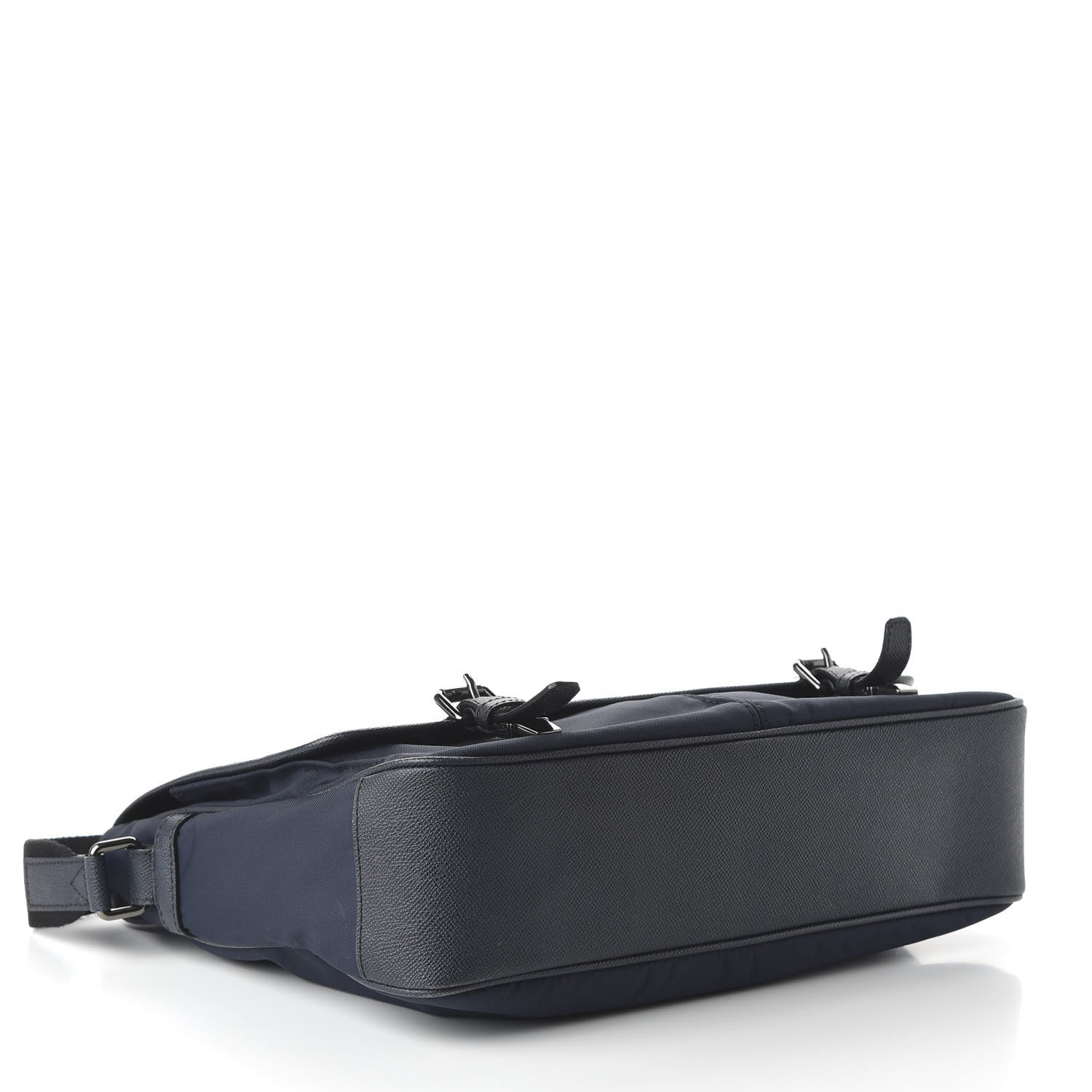 Burberry Calfskin Nylon Fairbank Messenger Bag Navy Black 4 of 9