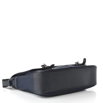 Burberry Calfskin Nylon Fairbank Messenger Bag Navy Black 4 of 9