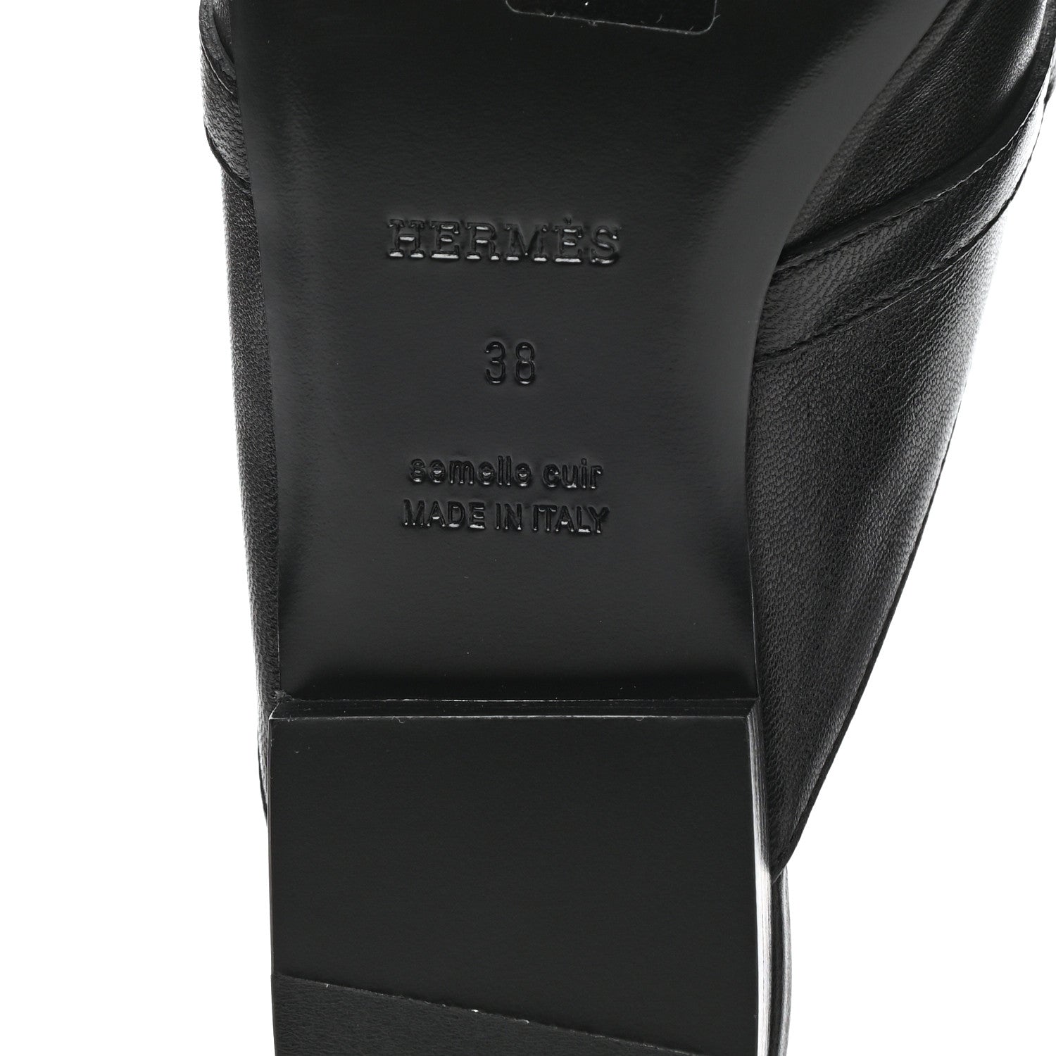 Hermes Goatskin Oz Mules 38 Black 6 of 9