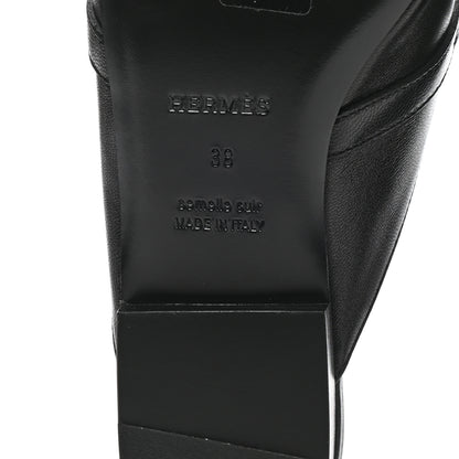 Hermes Goatskin Oz Mules 38 Black 6 of 9
