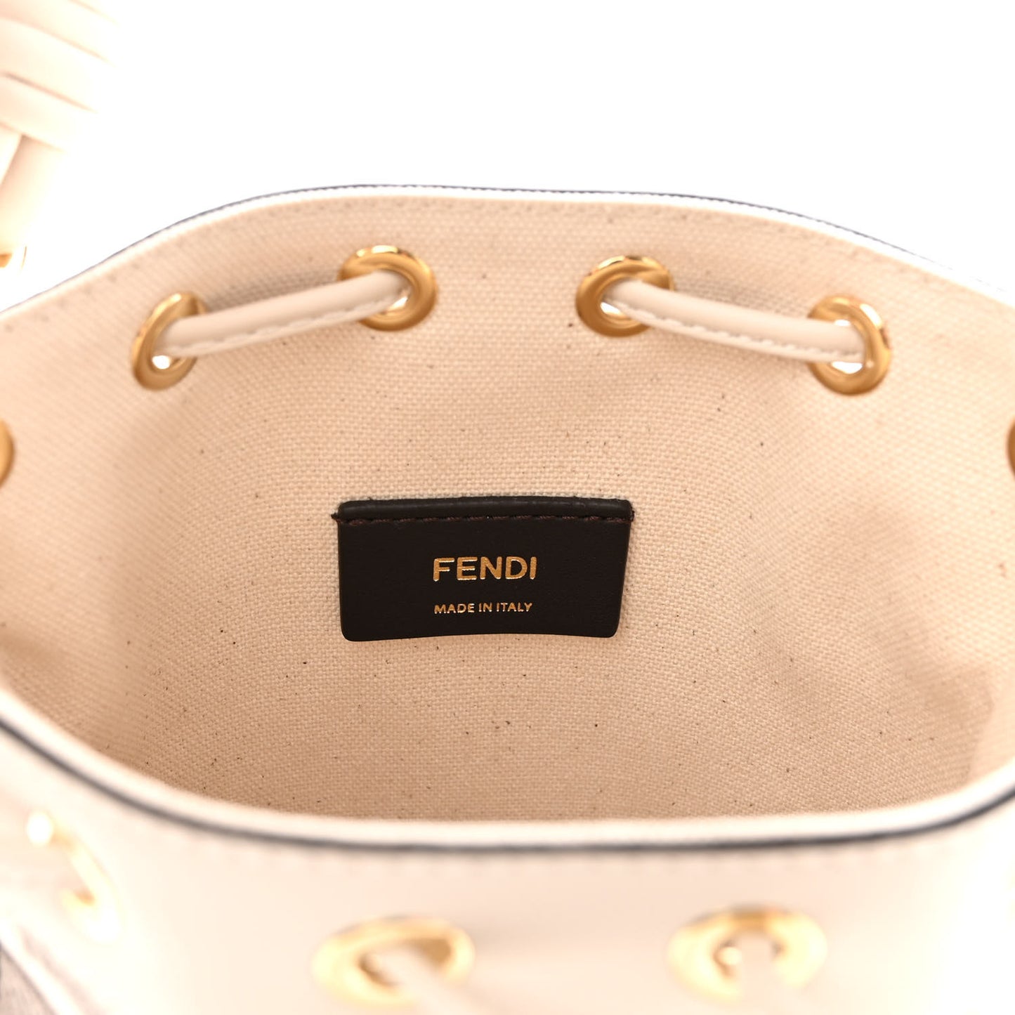 Canvas Vitello Grace F is Fendi FF Multicolor Embroidered Mini Mon Tresor Bucket Bag Grezzo Multicolor Latte