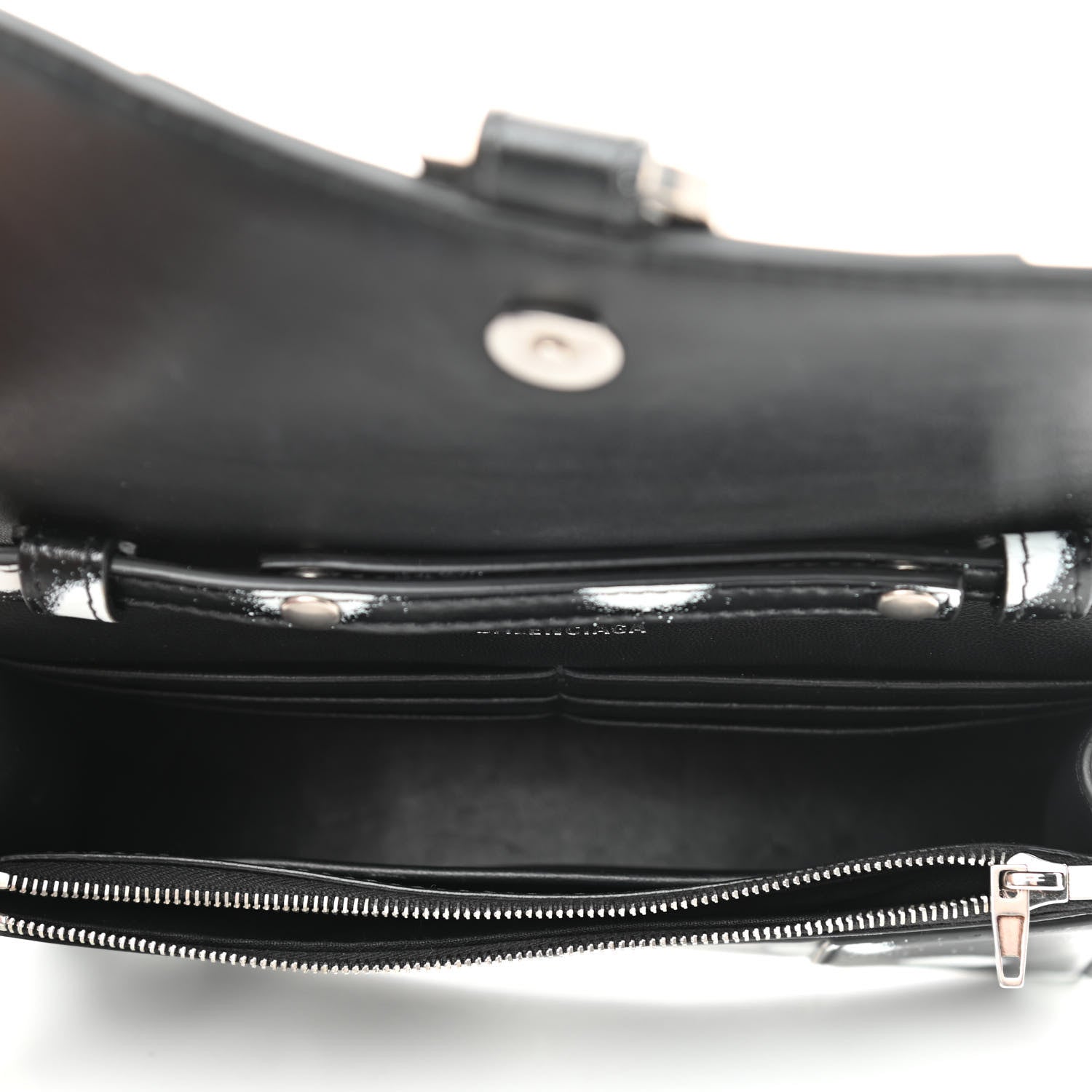Balenciaga Shiny Box Calfskin Polka Dot Hourglass Chain Bag Black White 5 of 9