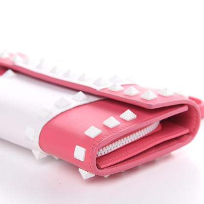 Valentino Garavani Vitello Colorblock Free Rockstud Wristlet Travel Wallet Shadow Pink Optic White 12 of 12