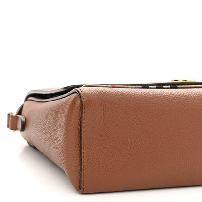 Burberry Calfskin Vintage Check Note Crossbody Bag Malt Brown 8 of 11
