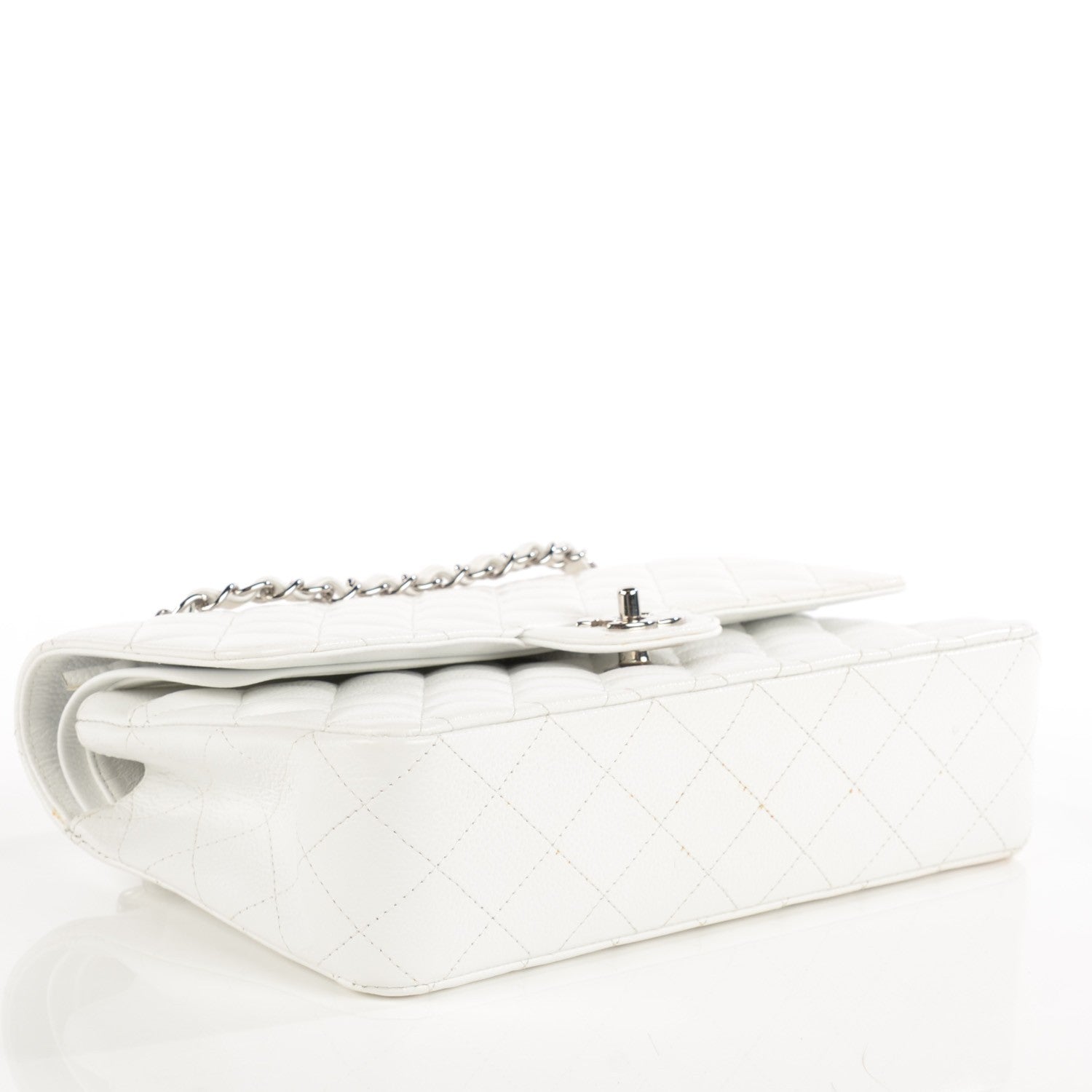 Chanel Caviar Quilted Medium Double Flap White 5 of 9