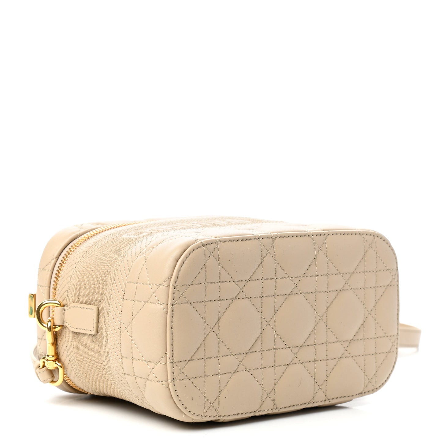 Lambskin Cannage Small Diortravel Vanity Case Light Beige