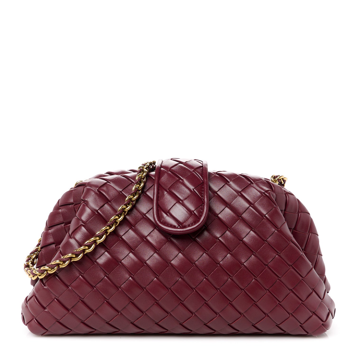 Bottega Veneta Nappa Intrecciato Teen The Lauren 1980 Clutch With Chain Barolo 1 of 10