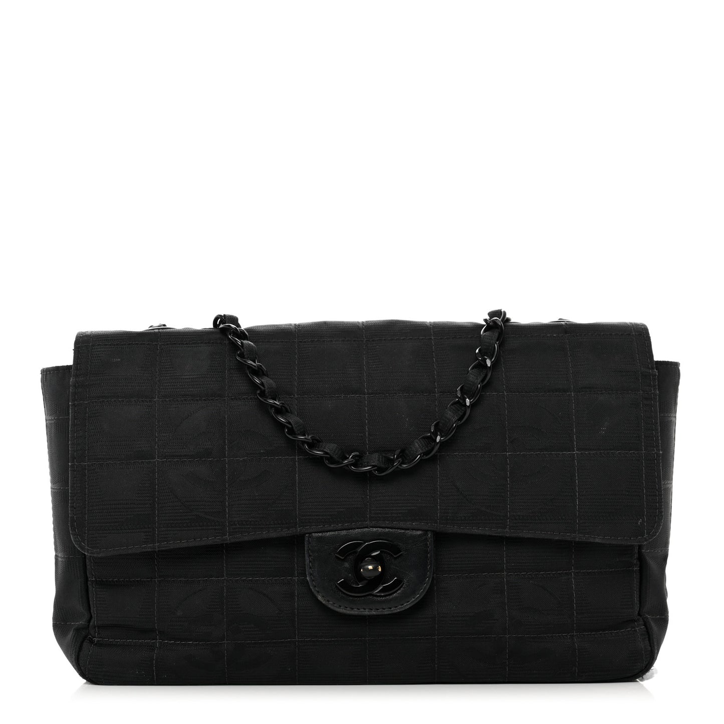 Nylon Medium Travel Flap Black
