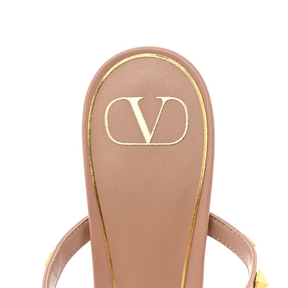 Valentino Garavani Goatskin Rockstud Sculpted Heel 70mm Slide Sandals 39 Rose Cannelle 6 of 8