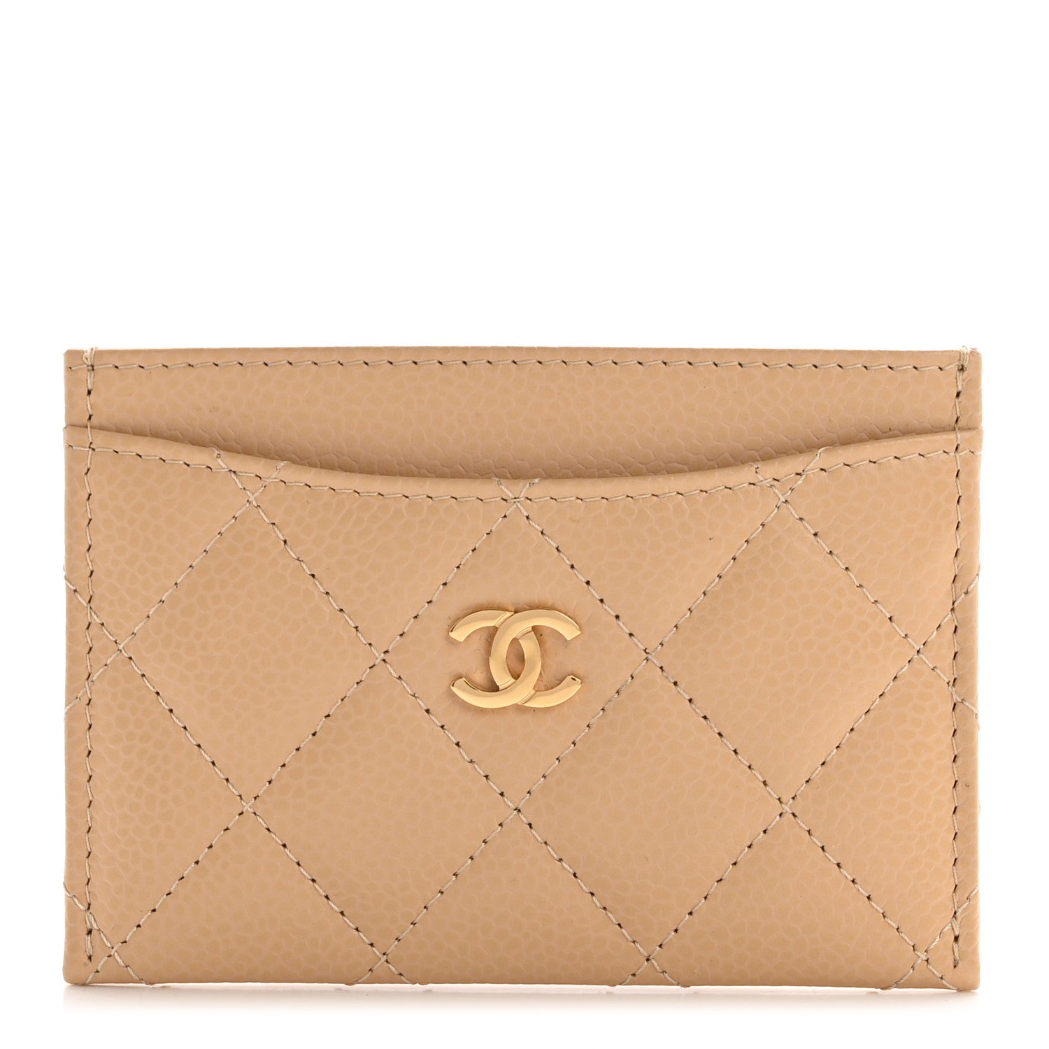 Chanel Caviar Quilted Card Holder Beige 1 of 12