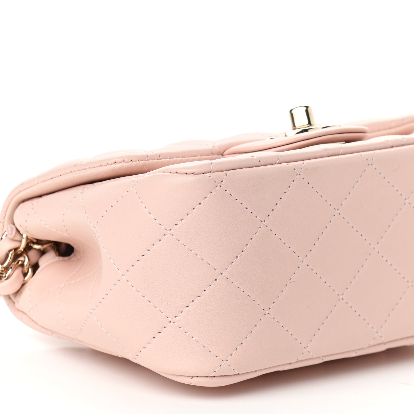Lambskin Quilted Mini Square Flap Light Pink