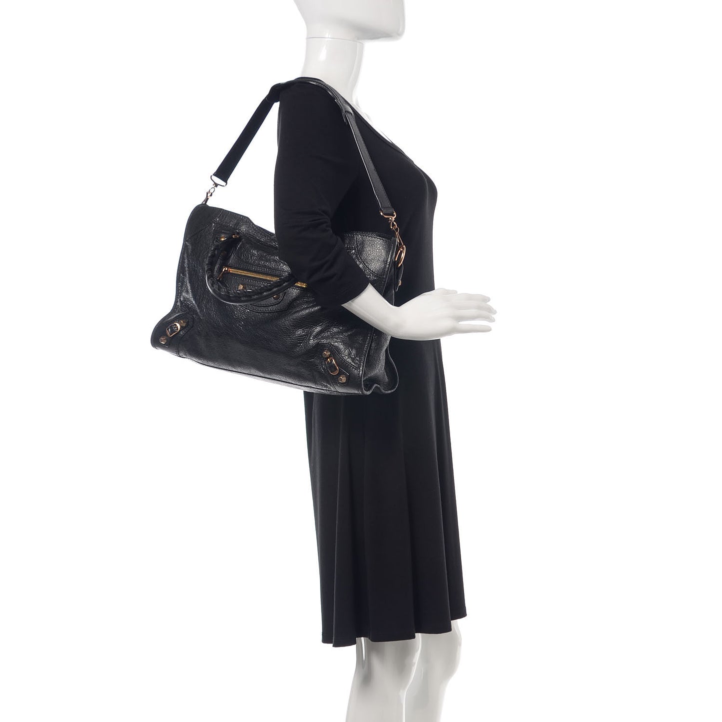 Agneau Giant 12 Rose Gold Hardware City Black