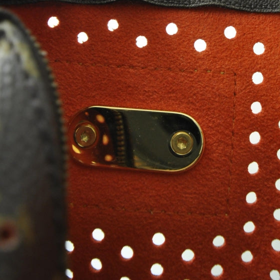 Monogram Perforated Pochette Accessories Bag Orange