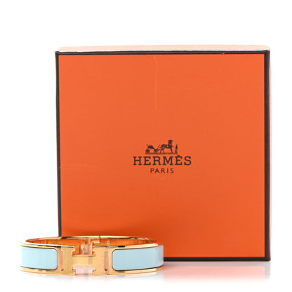 Hermes Enamel Narrow Clic Clac H Bracelet PM Bleu Glacier 6 of 6