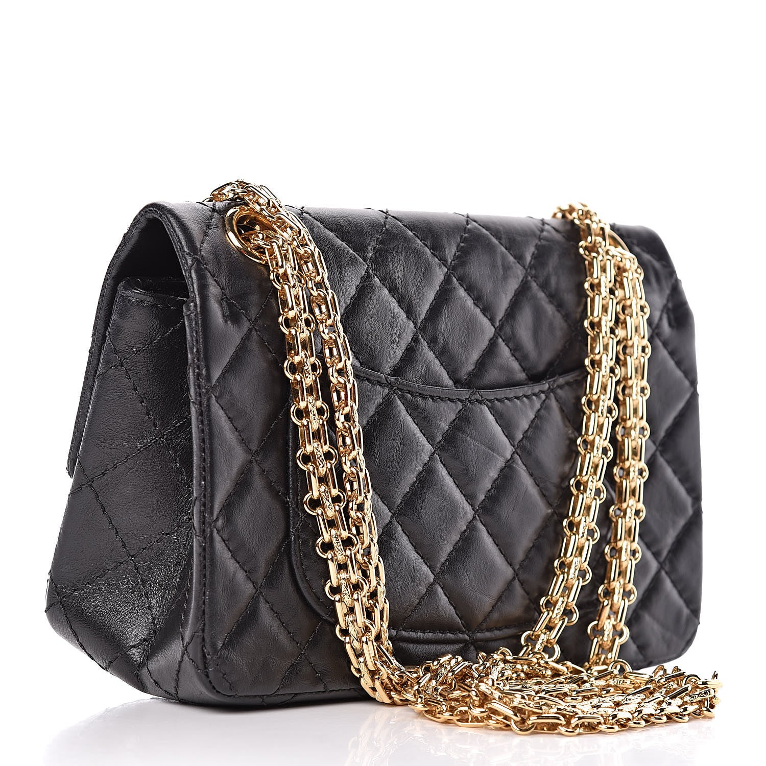 Chanel Aged Calfskin Quilted 2.55 Reissue 224 Flap Black 3 of 12