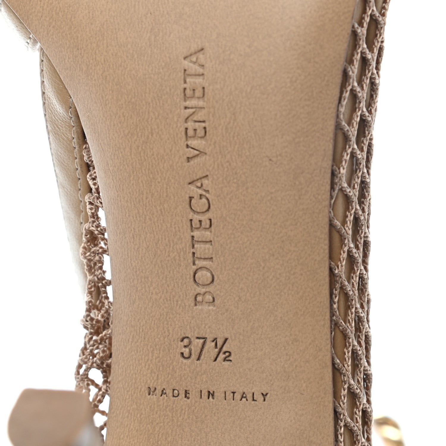 Bottega Veneta Mesh Nappa Chunky Chain Sandals 37.5 Beige Pony 6 of 7