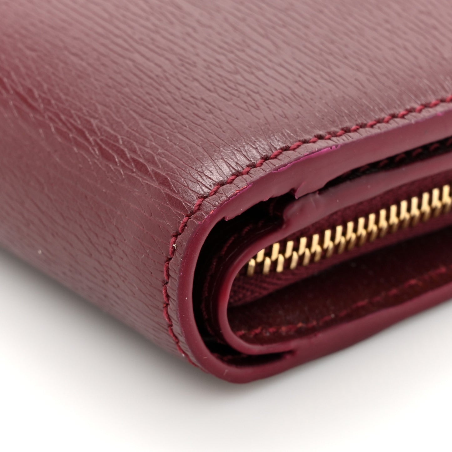 Calfskin Script Card Case Wallet Rosso Ancora Red