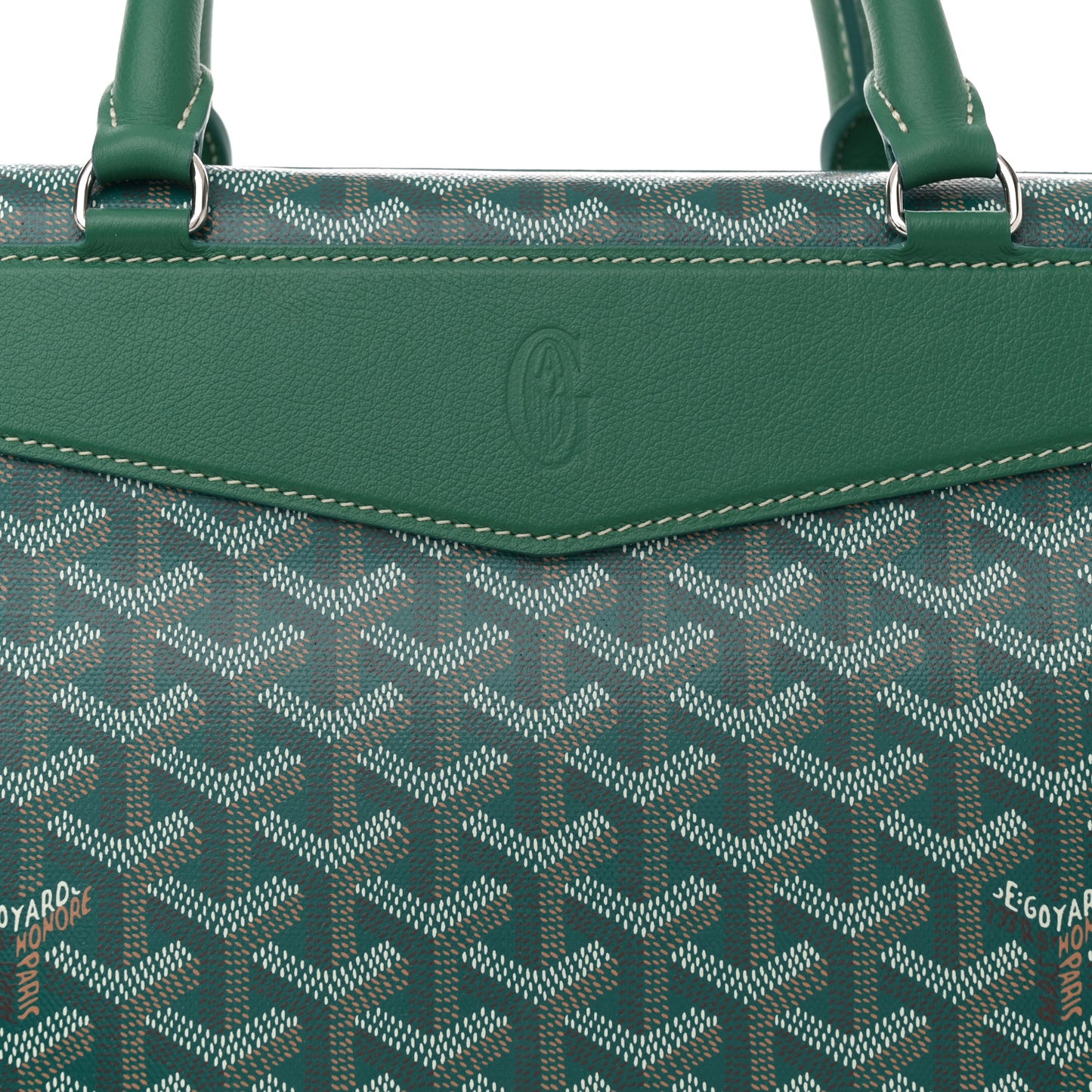 Goyardine Calfskin Cisalpin Document Case Green