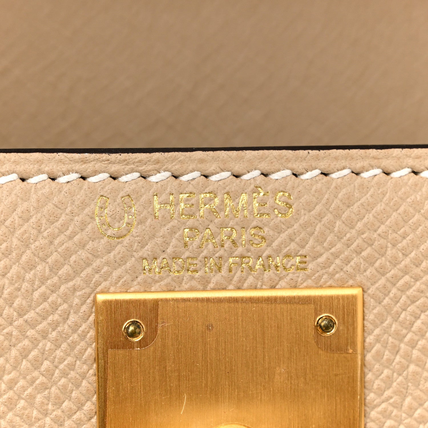 Hermes Epsom Bi-Color Horseshoe Kelly Sellier 28 Trench Etoupe 6 of 11