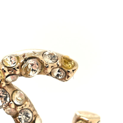 Chanel Crystal Studded CC Earrings Gold 5 of 6