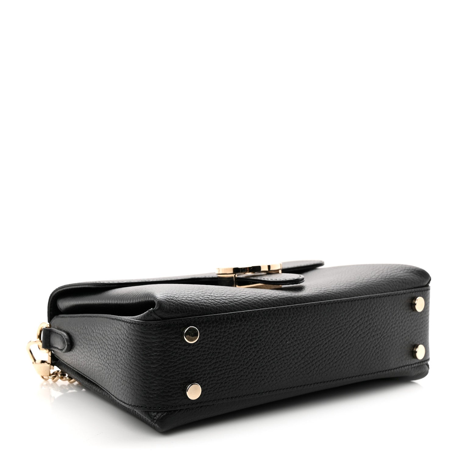 Gucci Dollar Calfskin Interlocking G Top Handle Shoulder Bag Black 4 of 10
