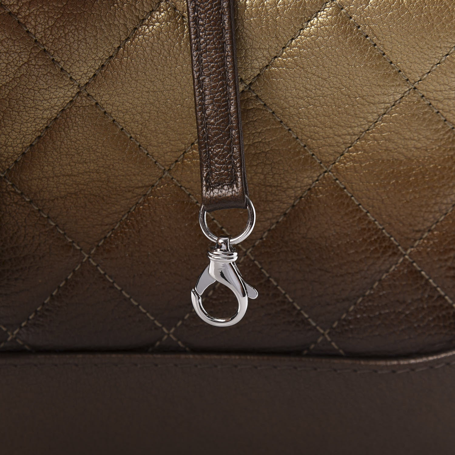 Chanel Metallic Goatskin Quilted Small Gabrielle Hobo Gold Bronze 10 of 12