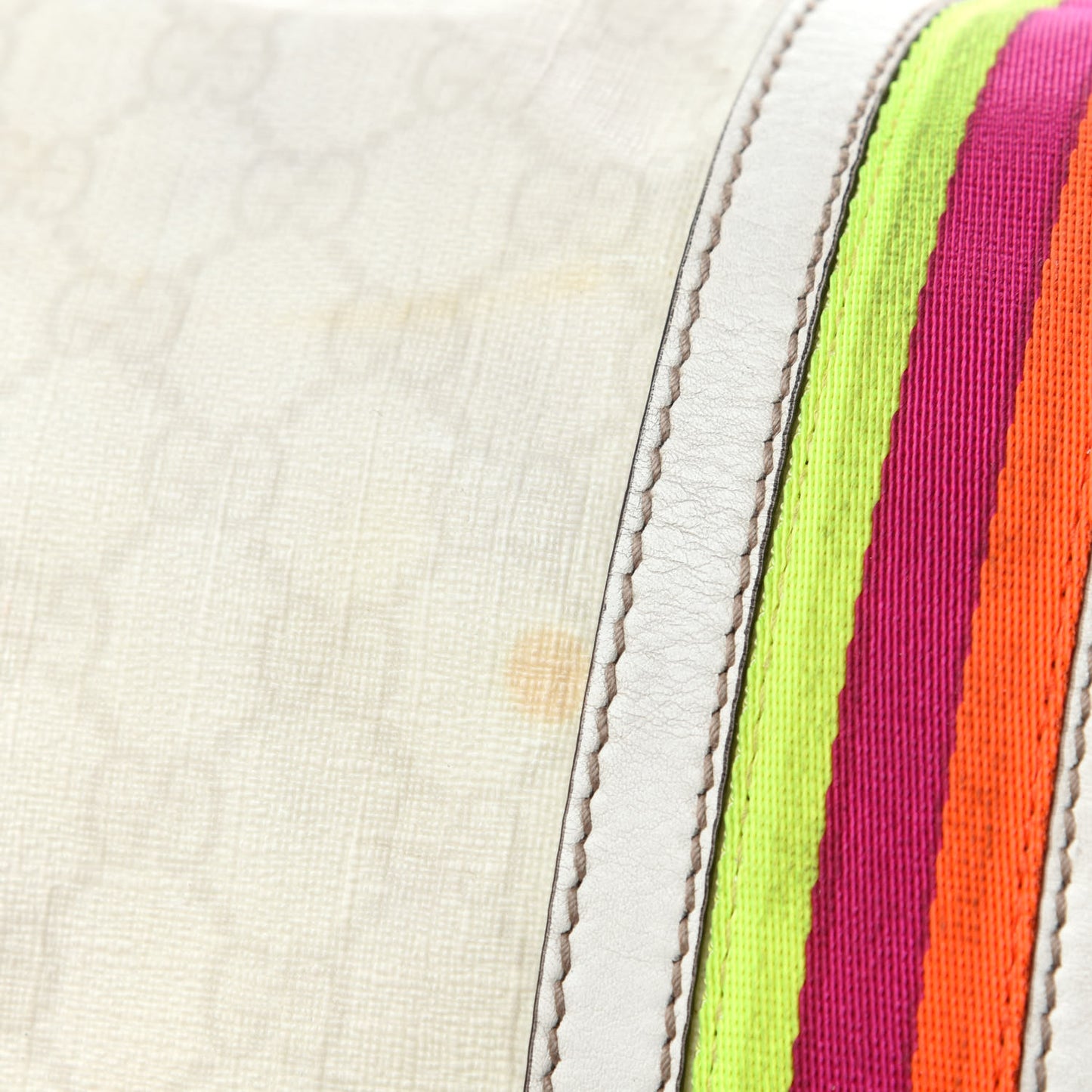 GG Plus Monogram Large Web Carry On Duffle Bag White