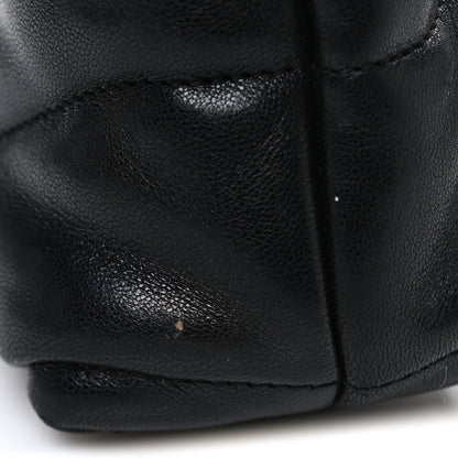 Saint Laurent Lambskin Quilted Toy Loulou Puffer Monogram Chain Satchel Black 12 of 12