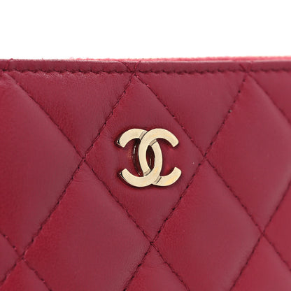 Chanel Lambskin Quilted Small Cosmetic Case Dark Pink 8 of 9