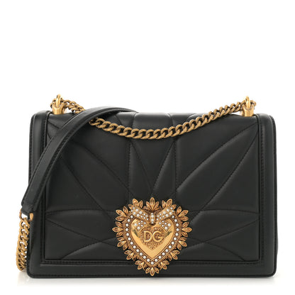 Dolce & Gabbana Calfskin Large Devotion Crossbody Bag Black 1 of 17