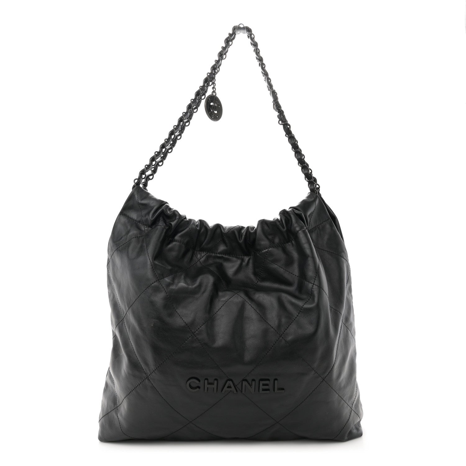 Chanel Shiny Calfskin Quilted Chanel 22 So Black 1 of 12