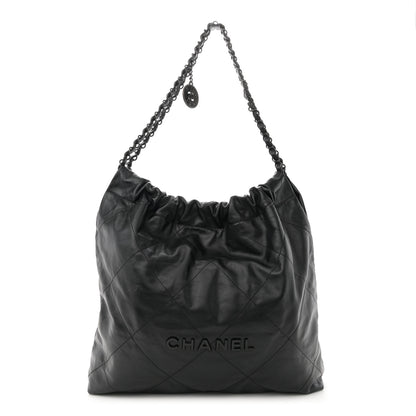 Chanel Shiny Calfskin Quilted Chanel 22 So Black 1 of 12