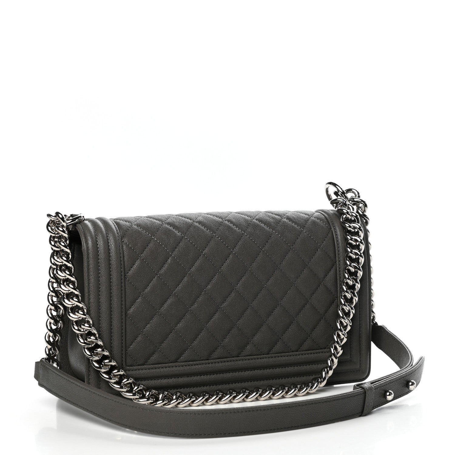Chanel Caviar Quilted Medium Boy Flap Grey 3 of 11