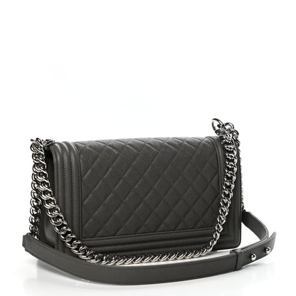 Chanel Caviar Quilted Medium Boy Flap Grey 3 of 11