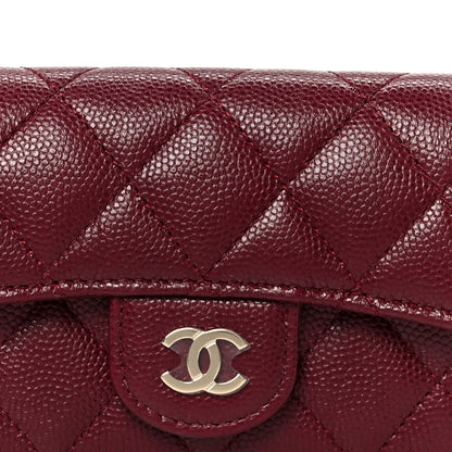 Chanel Caviar Quilted Flap Card Holder Wallet Burgundy 9 of 10