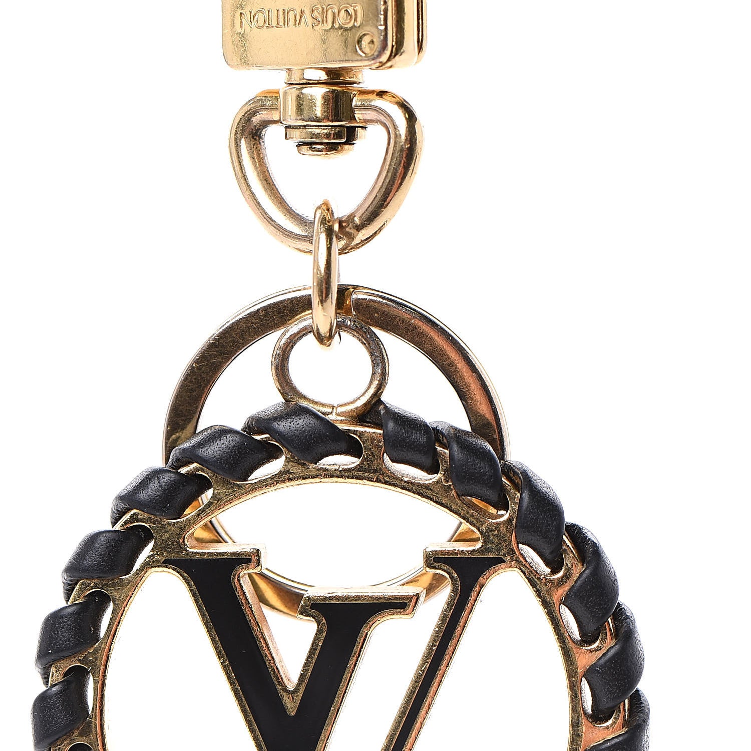 Louis Vuitton Metal Lambskin Enamel Very Bag Charm Key Holder Black 4 of 5
