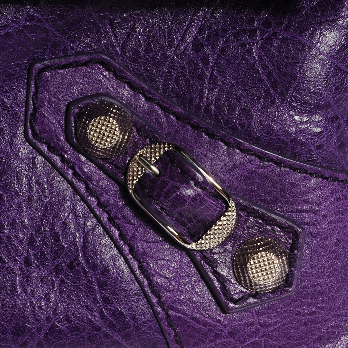Agneau Giant 12 Silver Hardware Envelope Clutch Dark Violet
