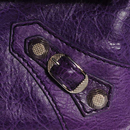 Balenciaga Agneau Giant 12 Silver Hardware Envelope Clutch Dark Violet 7 of 10