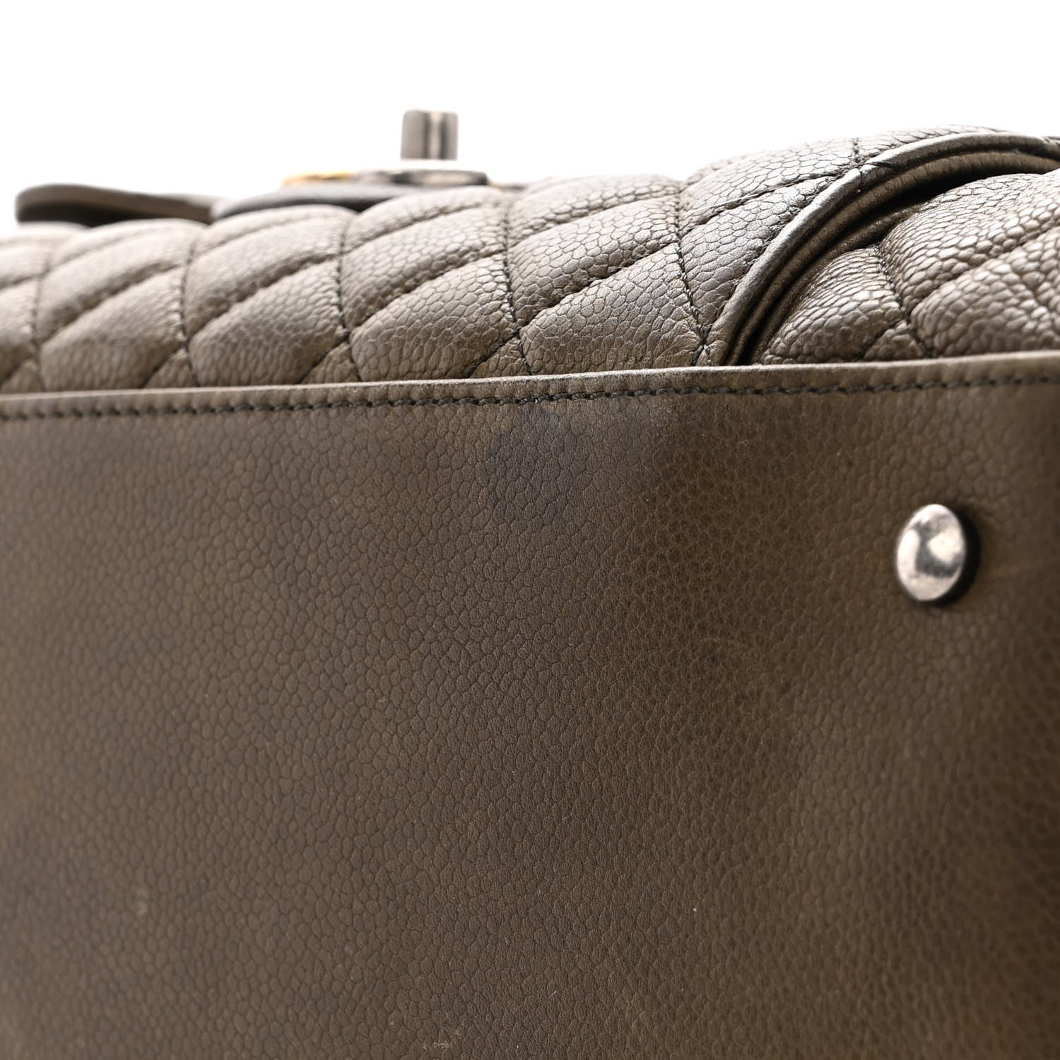 Chanel Caviar Quilted Large Casual Pocket Tote Khaki 11 of 11