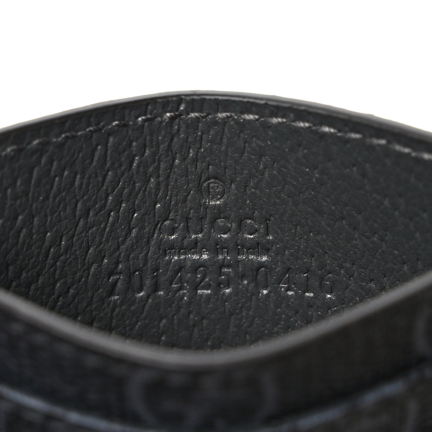 GG Supreme Monogram Textured Dollar Calfskin New Basket Card Holder Black Grey