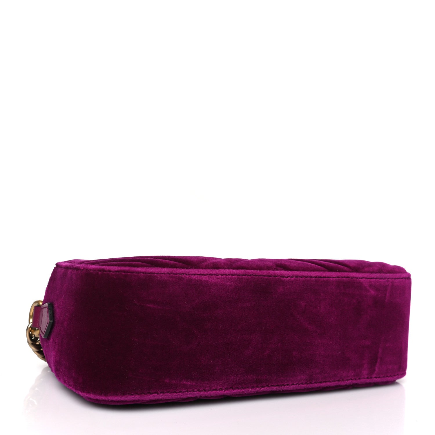 Gucci Velvet Matelasse Small GG Marmont Chain Shoulder Bag Fuchsia Violet Cyclamen 4 of 9