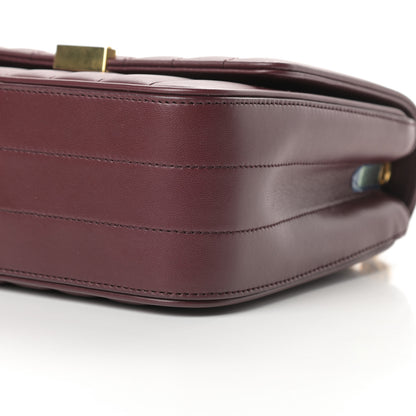 Saint Laurent Lambskin Matelasse Monogram Medium Vicky Chain Bag Dark Legion Red 10 of 12